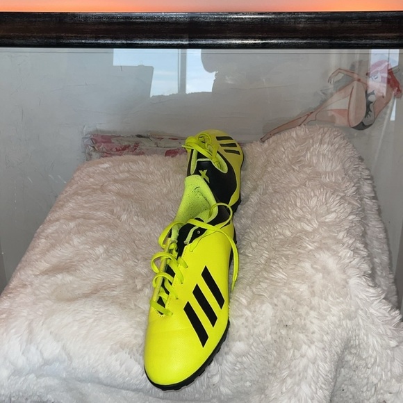 Neon Yellow and Black Soccer Cleats Adidas - Picture 3 of 5